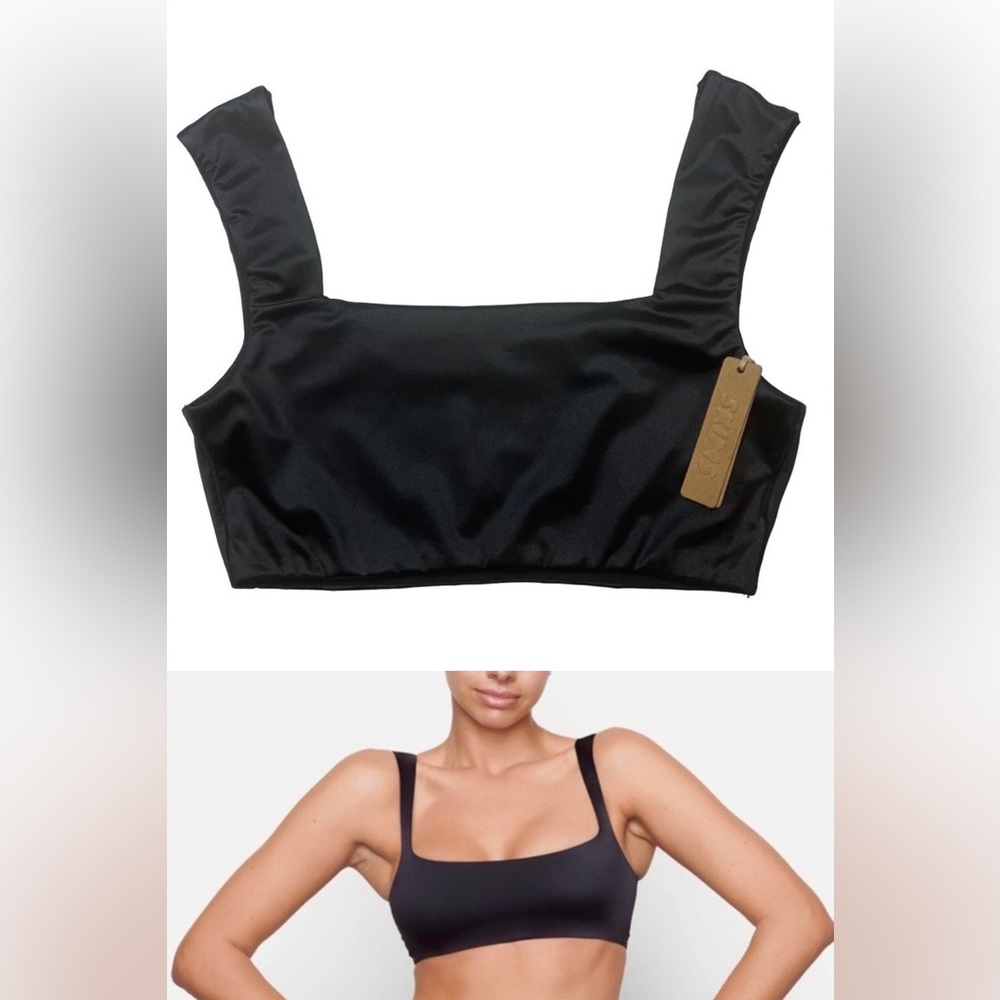 NWT Skims Stretch Satin Square Neck Bra XS